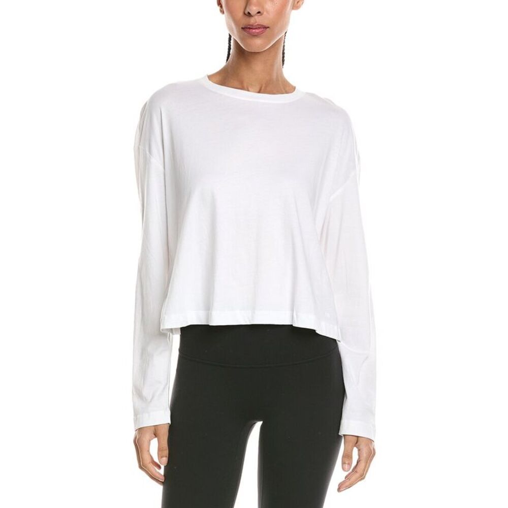 Sweaty Betty Womens Essential Crop Long Sleeve T-Shirt, White